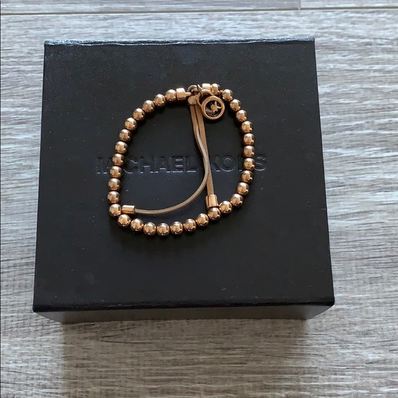 Micheal Kors Rose Gold Beaded Bracelet.